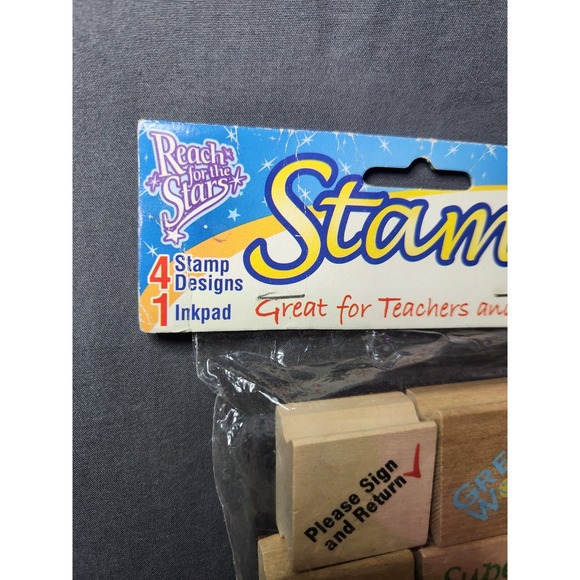 Reach For The Stars Stamps For‎ Teachers And Parents! 4 Stamps/1 Inkpad~NEW - Picture 2 of 6